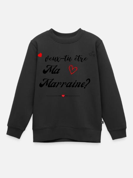 veux tu etre ma marraine-Future Marraine - Sweat Premium enfant bio - noir