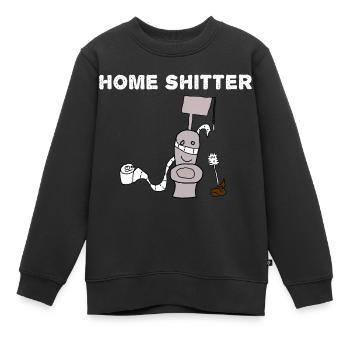 Accueil Shitter WC Toilettes 00 - Sweat Premium enfant bio - noir - Devant - AI Model Kid Female (0cm)