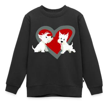 Saint-Valentin aimant les chiens - Sweat Premium enfant bio - noir - Devant - AI Model Kid Female (0cm)
