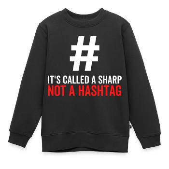 Es heißt ein scharfer Hashtag, kein Hashtag - Kinder Premium Organic Sweatshirt - Schwarz - Vorne - AI Model Kid Female (0cm)