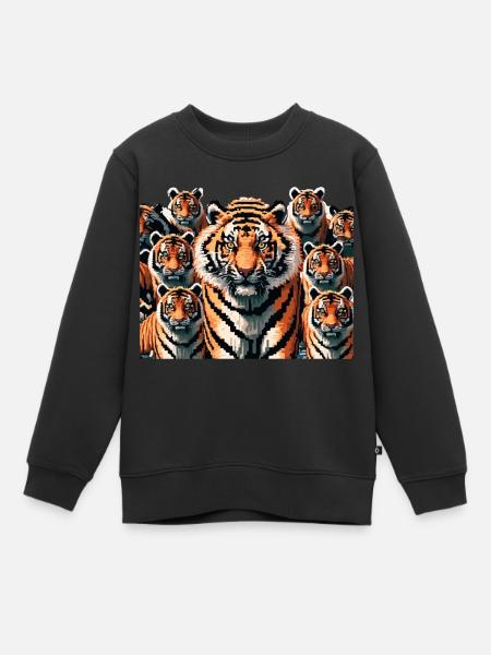 Tiger - Kinder Premium Organic Sweatshirt - Schwarz