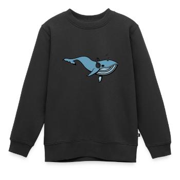 Chilling Whale - Kinder Premium Organic Sweatshirt - Schwarz - Vorne - AI Model Kid Female (0cm)