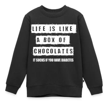 Diabetes lustige Sprüche - Kinder Premium Organic Sweatshirt - Schwarz - Vorne - AI Model Kid Female (0cm)