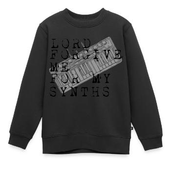 Herr, vergib mir meine Synths - Kinder Premium Organic Sweatshirt - Schwarz - Vorne - AI Model Kid Female (0cm)