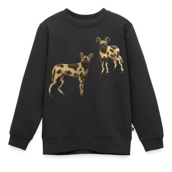 Chiens sauvages - Sweat Premium enfant bio - noir - Devant - AI Model Kid Female (0cm)