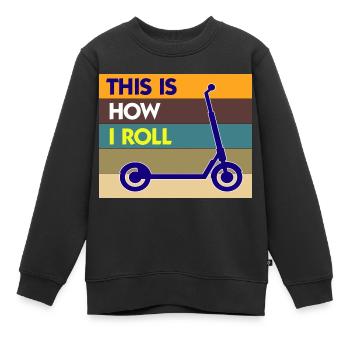 E-Scooter Roller Scooter - Sweat Premium enfant bio - noir - Devant - AI Model Kid Female (0cm)