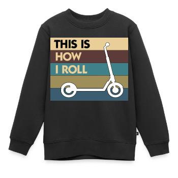 E-Scooter Roller Scooter - Sweat Premium enfant bio - noir - Devant - AI Model Kid Female (0cm)