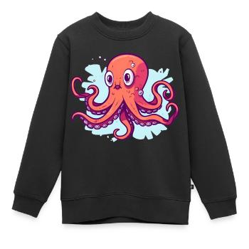 Calmar - Sweat Premium enfant bio - noir - Devant - AI Model Kid Female (0cm)