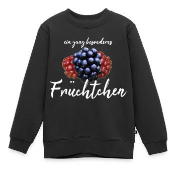 Früchtchen frech - Kinder Premium Organic Sweatshirt - Schwarz - Vorne - AI Model Kid Female (0cm)