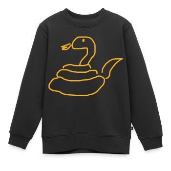 Orange Schlange Orange Snake - Kinder Premium Organic Sweatshirt - Schwarz - Vorne - AI Model Kid Female (0cm)