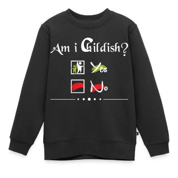 Suis-je enfantin? - Sweat Premium enfant bio - noir - Devant - AI Model Kid Female (0cm)