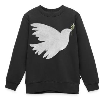 Friedenstaube - Kinder Premium Organic Sweatshirt - Schwarz - Vorne - AI Model Kid Female (0cm)