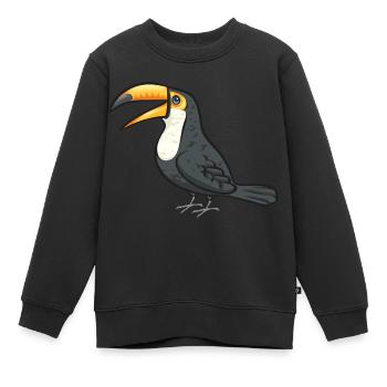 Tukan Vogel Regenwald - Kinder Premium Organic Sweatshirt - Schwarz - Vorne - AI Model Kid Female (0cm)