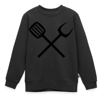 grill besteck - Kinder Premium Organic Sweatshirt - Schwarz - Vorne - AI Model Kid Female (0cm)