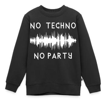 Kein Techno, keine Party - Kinder Premium Organic Sweatshirt - Schwarz - Vorne - AI Model Kid Female (0cm)