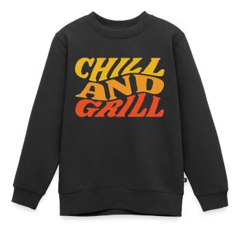 chill and grill - Kinder Premium Organic Sweatshirt - Schwarz - Vorne - AI Model Kid Female (0cm)