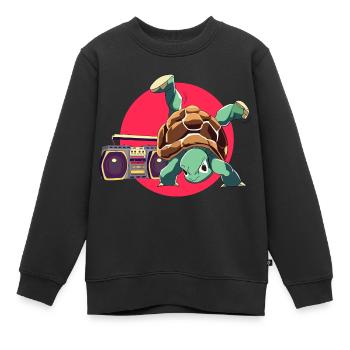 Breakdance Turtle Loco Animal Squad - Sweat Premium enfant bio - noir - Devant - AI Model Kid Female (0cm)