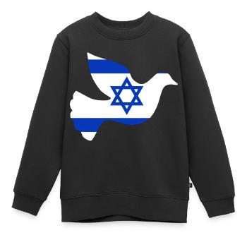 Israel Friedenstaube - Kinder Premium Organic Sweatshirt - Schwarz - Vorne - AI Model Kid Female (0cm)