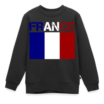 France - Sweat Premium enfant bio - noir - Devant - AI Model Kid Female (0cm)