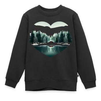 Liebe Herz und Natur in Weihnachten - Kinder Premium Organic Sweatshirt - Schwarz - Vorne - AI Model Kid Female (0cm)