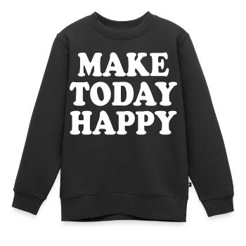 Make today happy - Sweat Premium enfant bio - noir - Devant - AI Model Kid Female (0cm)