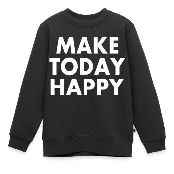 Make today happy - Sweat Premium enfant bio - noir - Devant - AI Model Kid Female (0cm)