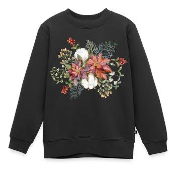 Mistelzweig und Weihnachtsstern - Kinder Premium Organic Sweatshirt - Schwarz - Vorne - AI Model Kid Female (0cm)