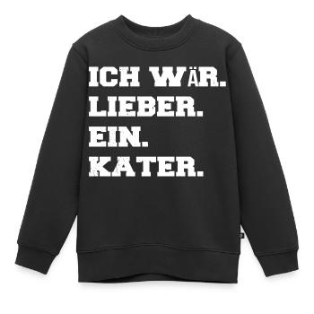 bday geschenk hauskatze falbkatze miezekatze - Kinder Premium Organic Sweatshirt - Schwarz - Vorne - AI Model Kid Female (0cm)
