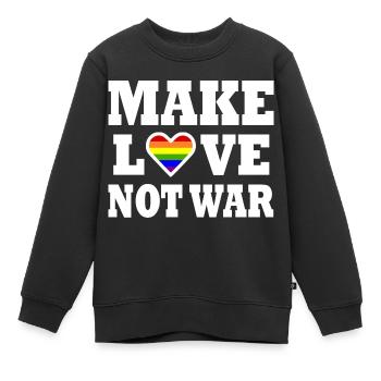 Make love not war - Kinder Premium Organic Sweatshirt - Schwarz - Vorne - AI Model Kid Female (0cm)