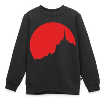 Sonnenuntergang auf dem Mont Saint Michel - Kinder Premium Organic Sweatshirt - Schwarz - Vorne - AI Model Kid Female (0cm)