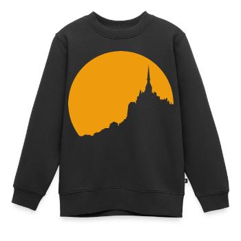 Sonnenuntergang auf dem Mont Saint Michel - Kinder Premium Organic Sweatshirt - Schwarz - Vorne - AI Model Kid Female (0cm)