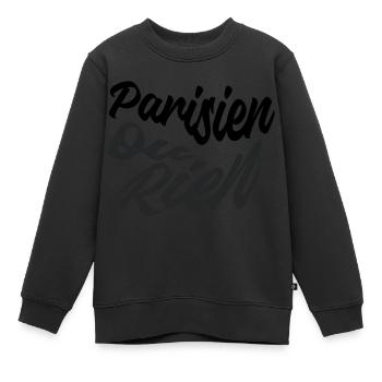 Parisien ou rien - Sweat Premium enfant bio - noir - Devant - AI Model Kid Female (0cm)
