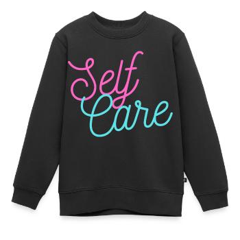 Prendre soin de soi - Sweat Premium enfant bio - noir - Devant - AI Model Kid Female (0cm)