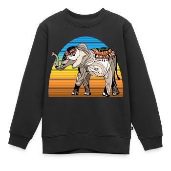 Elefant - Kinder Premium Organic Sweatshirt - Schwarz - Vorne - AI Model Kid Female (0cm)