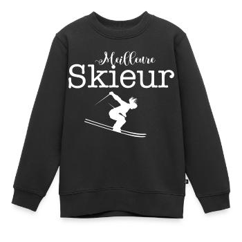 Meilleure skieur - Sweat Premium enfant bio - noir - Devant - AI Model Kid Female (0cm)