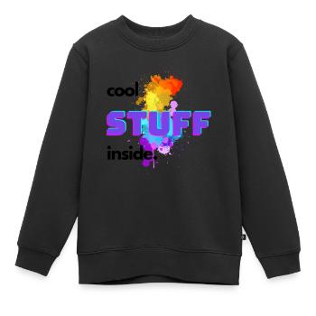 Cool stuff inside - Kinder Premium Organic Sweatshirt - Schwarz - Vorne - AI Model Kid Female (0cm)