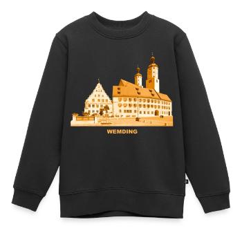 Wemding Rathaus Schwaben Donau Ries Bayern - Kinder Premium Organic Sweatshirt - Schwarz - Vorne - AI Model Kid Female (0cm)