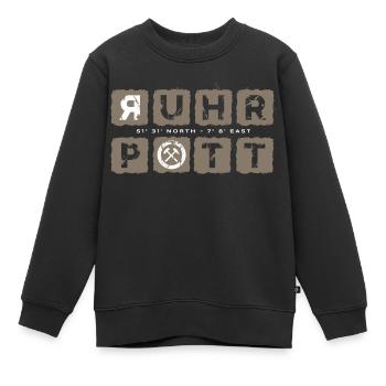 Ruhrpott GPS Koordinaten Vintage - Kinder Premium Organic Sweatshirt - Schwarz - Vorne - AI Model Kid Female (0cm)