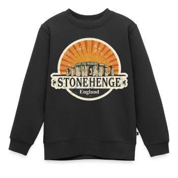 stonehenge england sunset - Kids Premium Organic Sweatshirt - black - Front - AI Model Kid Female (0cm)