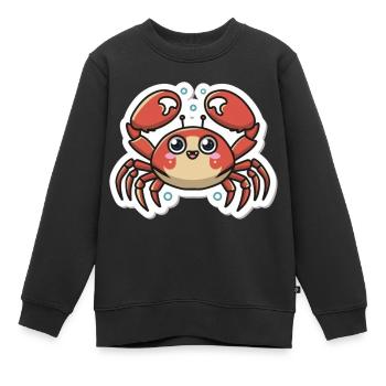 Crab Lover - Kids Premium Organic Sweatshirt - black - Front - AI Model Kid Female (0cm)