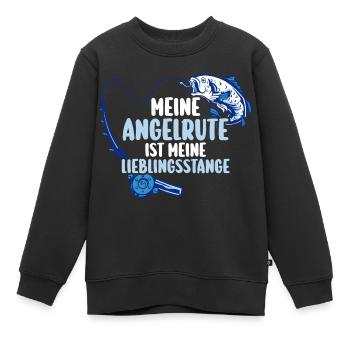 Pêcheur à la ligne Canne à pêche Pêche - Sweat Premium enfant bio - noir - Devant - AI Model Kid Female (0cm)