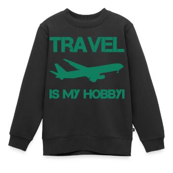 travel hobby - Kinder Premium Organic Sweatshirt - Schwarz - Vorne - AI Model Kid Female (0cm)