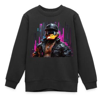 Rapper - Kinder Premium Organic Sweatshirt - Schwarz - Vorne - AI Model Kid Female (0cm)