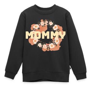 Mutterliebe im Blütenmeer - Kinder Premium Organic Sweatshirt - Schwarz - Vorne - AI Model Kid Female (0cm)