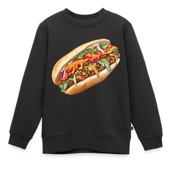 Döner Kebap - Sweat Premium enfant bio - noir - Devant - AI Model Kid Female (0cm)