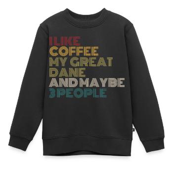 Kaffeeliebhaber Deutsche Dogge Hundebesitzer Lustiges Zitat Vin - Kinder Premium Organic Sweatshirt - Schwarz - Vorne - AI Model Kid Female (0cm)