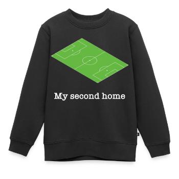 Fußball Platz grün lustiger Spruch - Kinder Premium Organic Sweatshirt - Schwarz - Vorne - AI Model Kid Female (0cm)