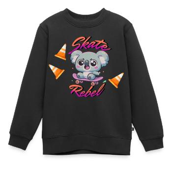 Skate Rebell - Kinder Premium Organic Sweatshirt - Schwarz - Vorne - AI Model Kid Female (0cm)