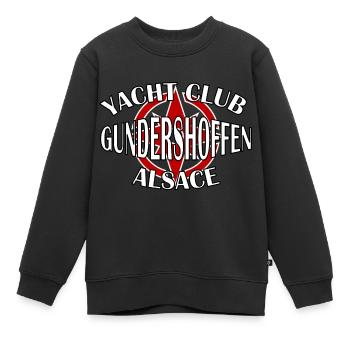 Yacht Club Gundershoffen - Sweat Premium enfant bio - noir - Devant - AI Model Kid Female (0cm)
