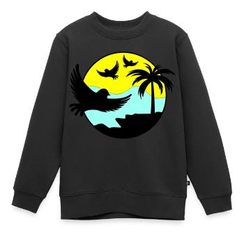 Oiseaux de paradis 02 - Sweat Premium enfant bio - noir - Devant - AI Model Kid Female (0cm)